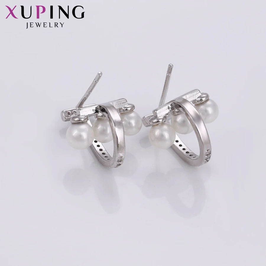 Xuping модные серьги с искусственным жемчугом и родиевым покрытием новые украшения