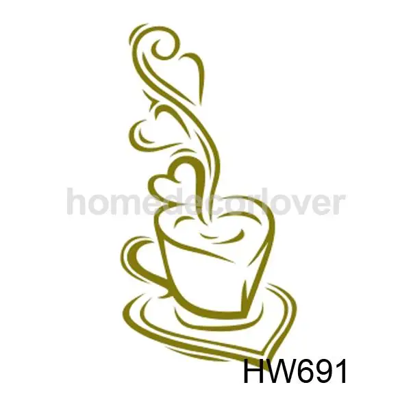 Горячая кофейная чашка шаблон настенная живопись Шаблон трафарет домашнее