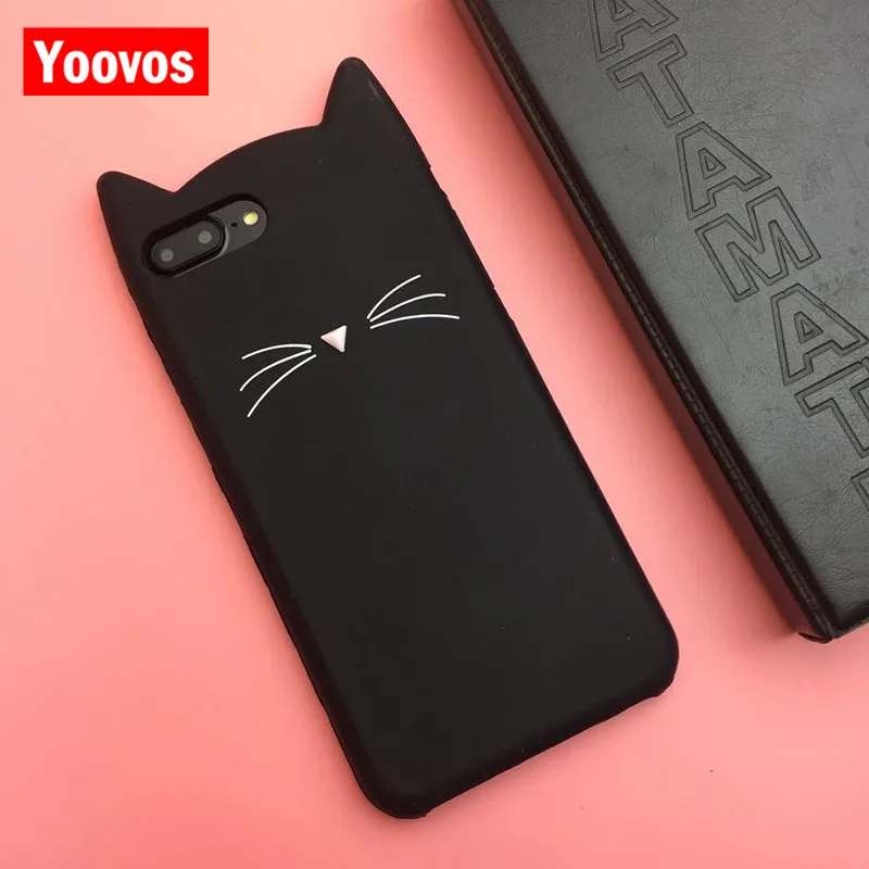 Yoovos 2018 новый мультфильм Кот лицо чехол для телефона IPhone 7 8 6 чехлы 6plus Plus плюс X