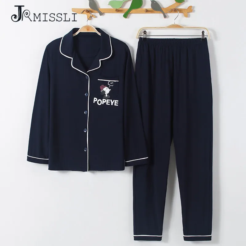 Jrmissli отложной воротник женские хлопковые Пижамные комплекты свободные с