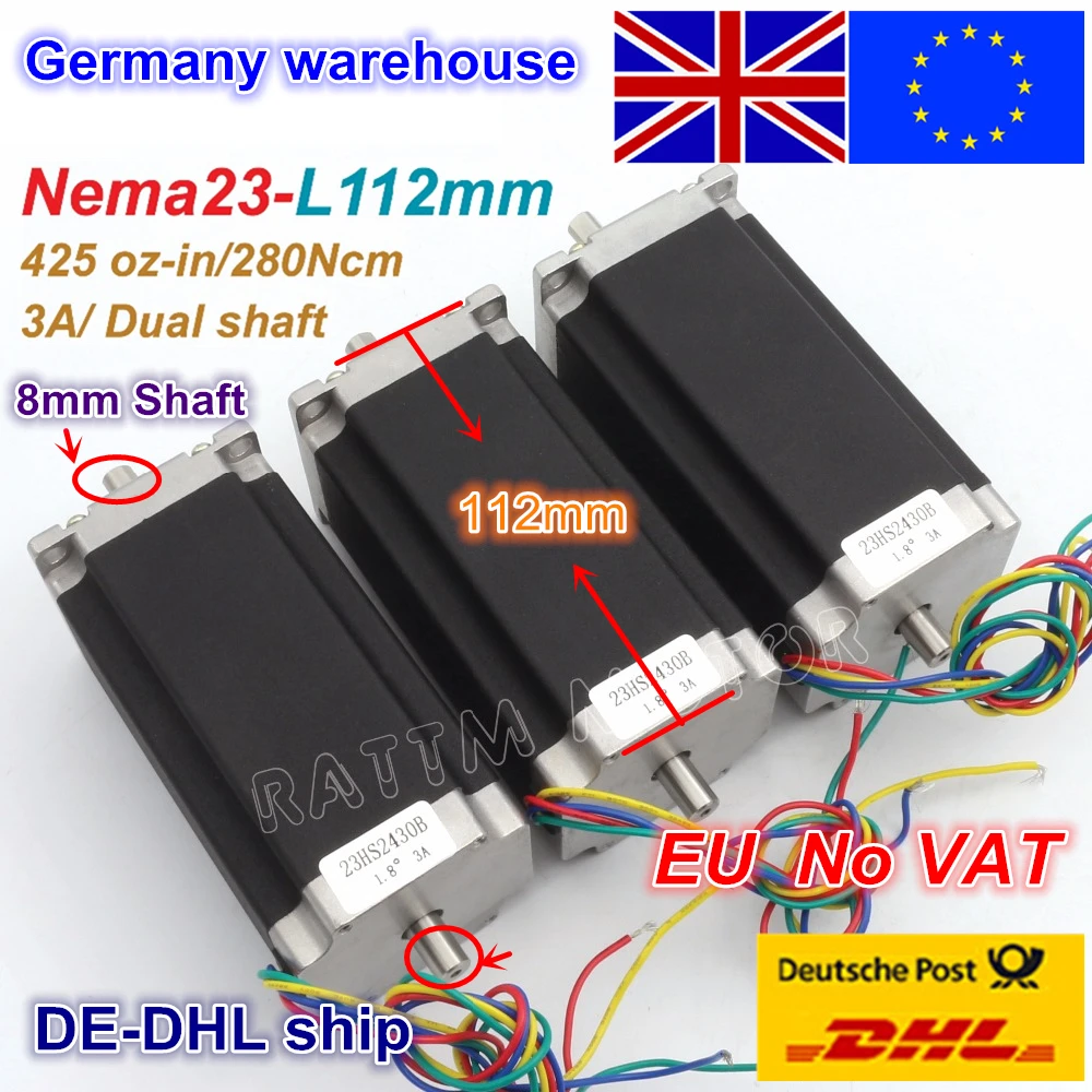 Шаговый двигатель NEMA23 57 type 425Oz-in 280N.cm, 3 шт., для гравировального станка с ЧПУ