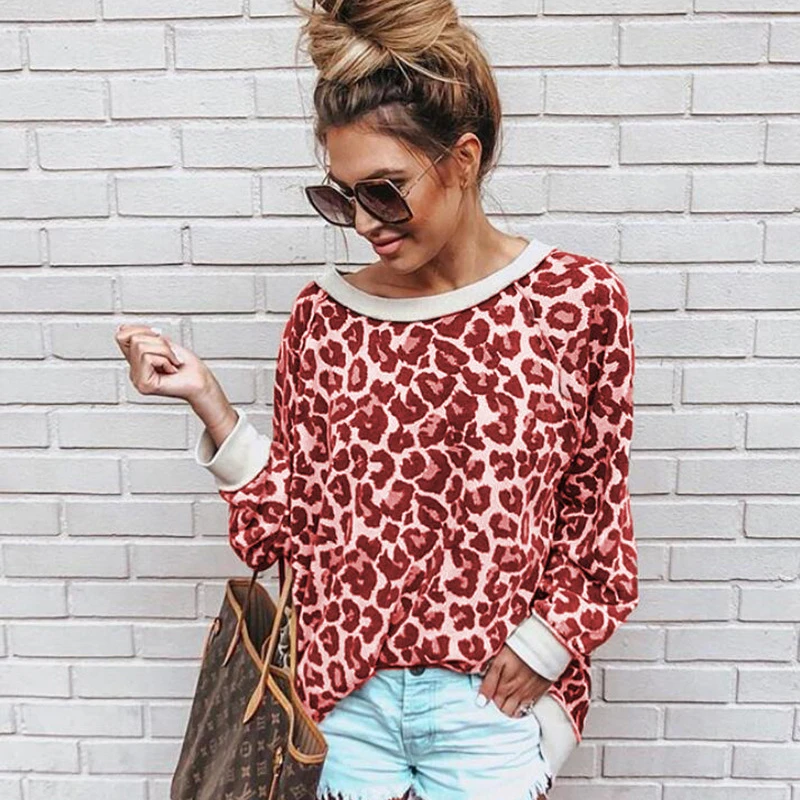 Женское Свободное пальто с леопардовым принтом элегантное винтажное длинным