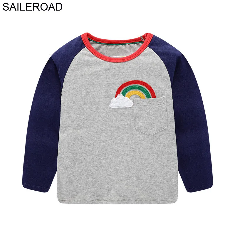 7042 same picture SAILEROAD/топы с длинными рукавами для девочек 7 лет, Детская рубашка с единорогом для девочек, Новая Осенняя детская футболка на день рождения Camiseta Unicornio - Цвет: 7042 same picture