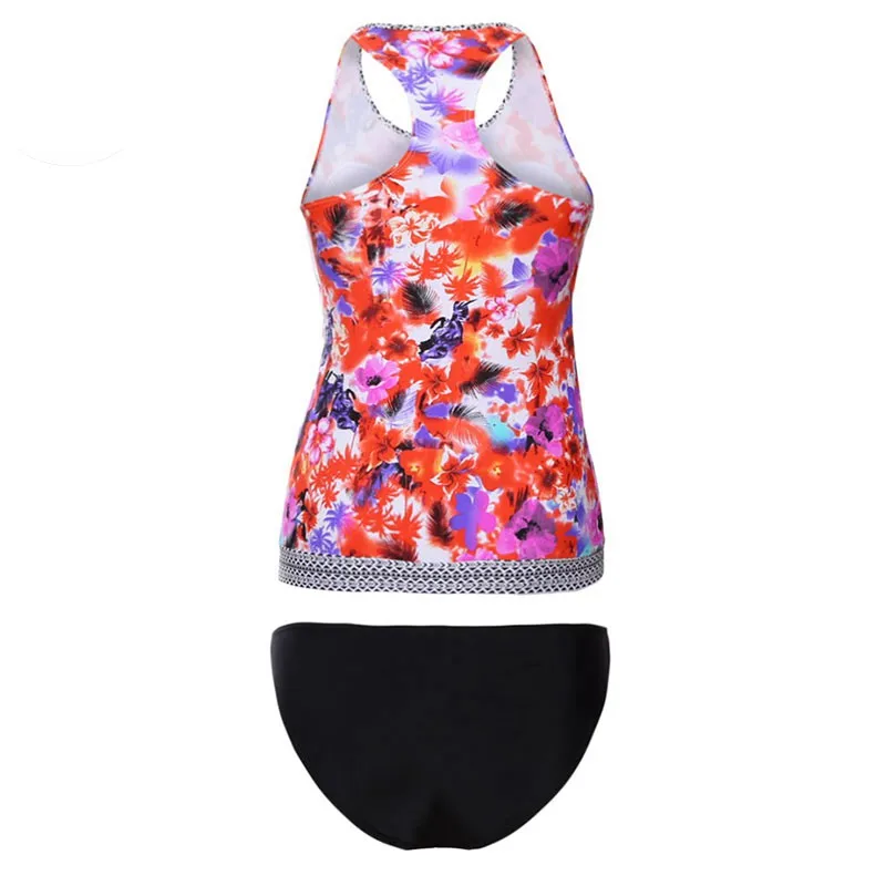 Многоцветный Printed Tankini Жилет Купальник бразильский комплект бикини Купальники