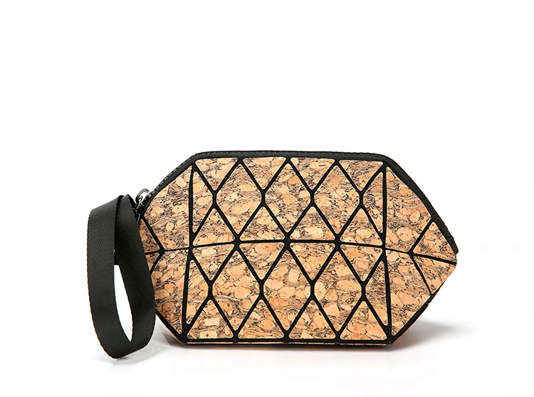 Экологичная косметичка из пробки для веганов Геометрическая