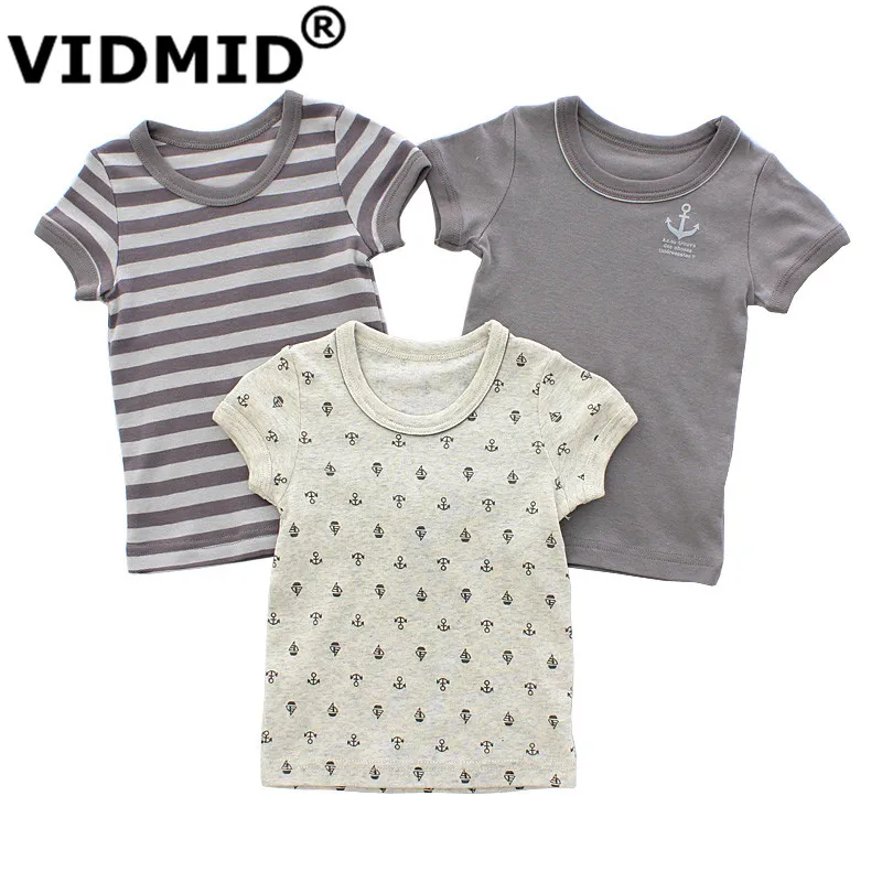 VIDMID/футболки для мальчиков детские футболки, футболка для маленьких мальчиков хлопковые топы с короткими рукавами для детей, детская одежда с машинками для детей возрастом от 1 года до 7 лет, 4003 01