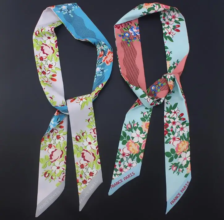 2018 новый цветочный принт дизайн шелковый шарф Женский Галстук роскошные