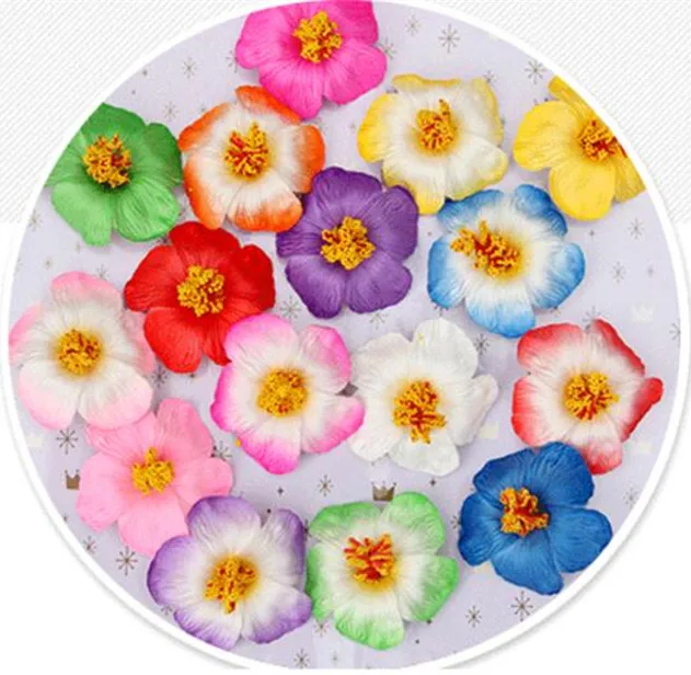 

100pcs 9cm Foam Frangipane Frangipani Flower Sinensis Flower Head Artificial Tropical Hibiscus 16 colors foam flower heads