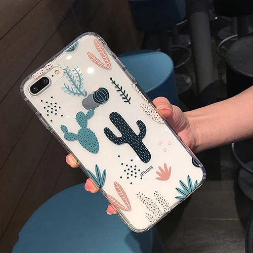 a Чехол для телефона LOVECOM для iPhone 11 Pro Max XS Max XR 6 6s 7 8 Plus X противоударный прозрачный мягкий ТПУ классический цветы и кактус Ba - Цвет: a