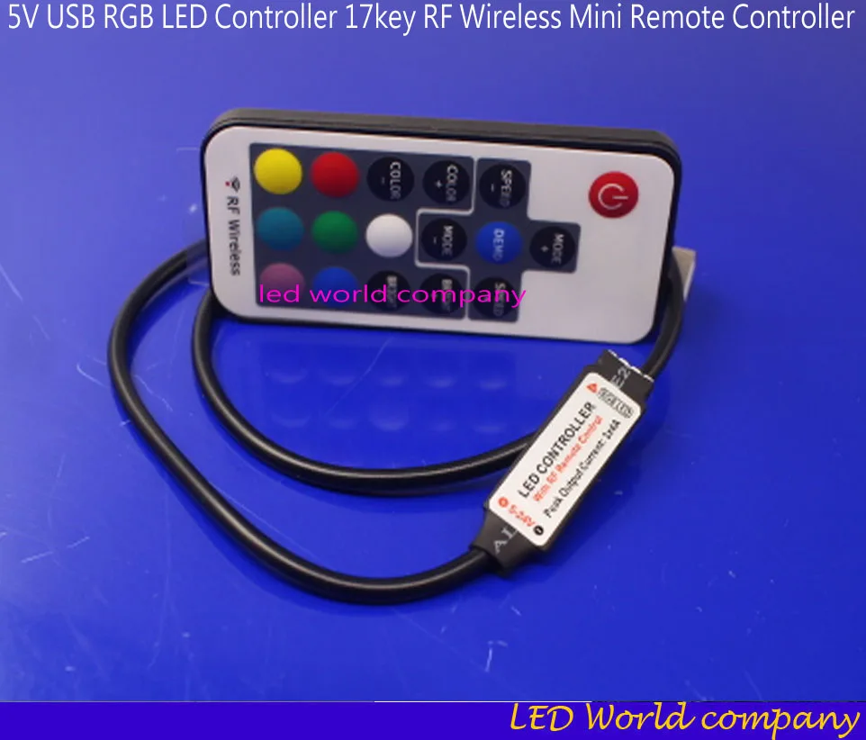 DC 5 в USB RGB светодиодный контроллер 17 клавиш RF беспроводной мини пульт