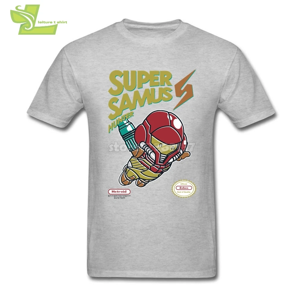 Супер Metroid Забавные футболки человек с круглым вырезом короткий рукав Футболка
