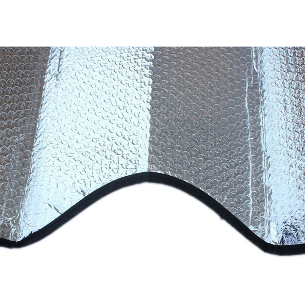 

Double-Sided Sterling Silver Foil Bubble Front / Sun Block 1Pc Foldable Car Windshield Visor Cover Front Rear Block Sun #YL5
