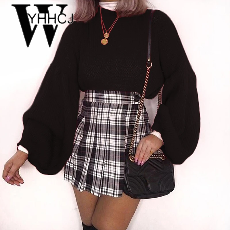 WYHHCJ 2018 new autumn winter women sweaters and pullovers long sleeve casual crop sweater thicken solid knitted jumpers sweter | Женская