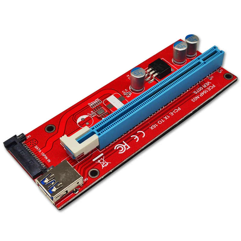60 см pci-e PCI E Экспресс 1X к 16X riser card + usb 3.0 удлинитель кабеля с SATA питания для Bitcoin Litecoin