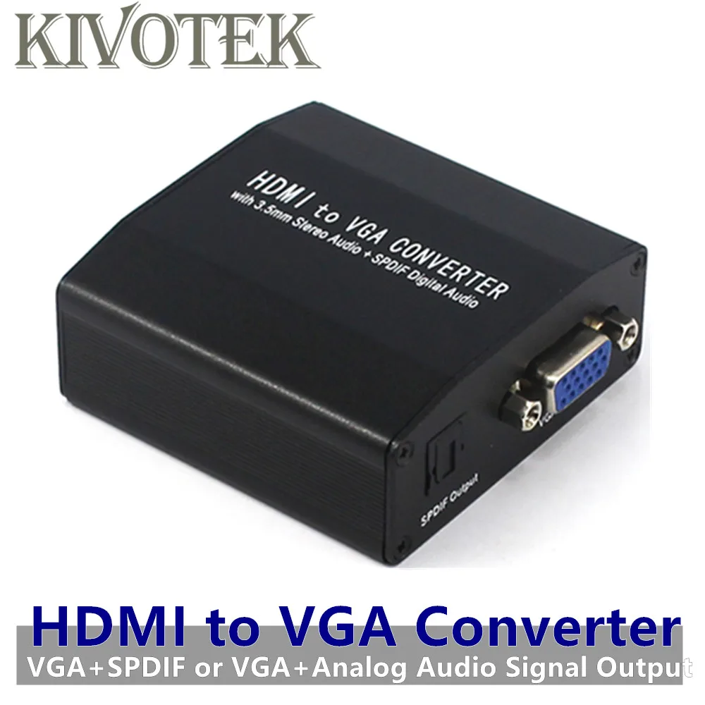 Преобразователь HDMI в VGA TV2PC адаптер HD1080p переключатель SPDIF/аудио гнездовой разъем