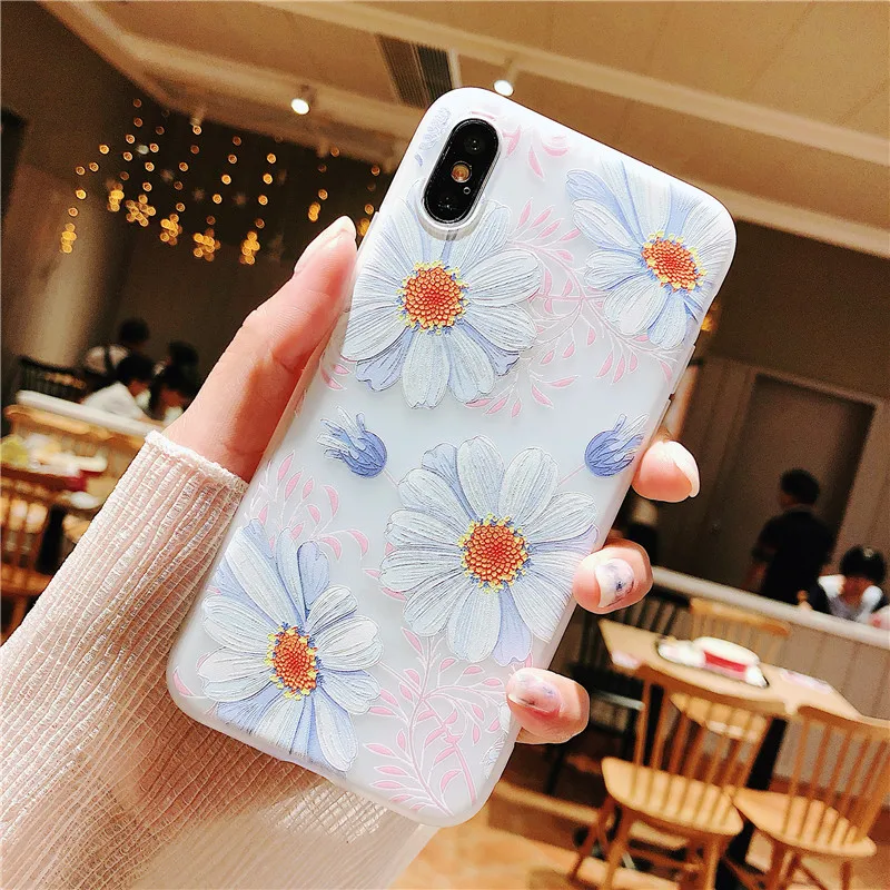 YAMIZOO Silicone Case On For iPhone 5S Matte 3D Relief Soft Cute TPU Phone Cases XR 7 8 Plus X Xs Max |