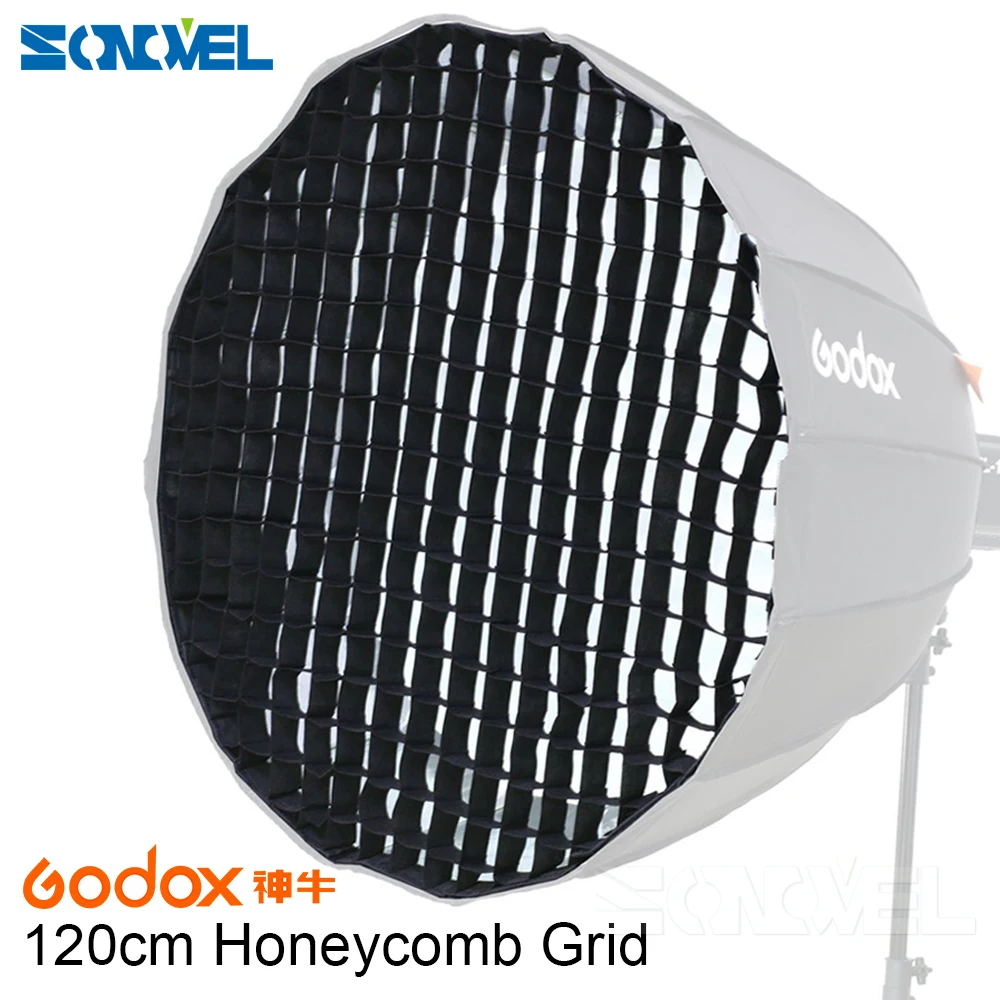 Переносная параболическая софтбокс Godox P120L P120H 120 см сотовая сетка 16