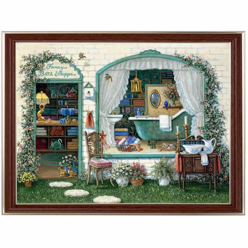 

Golden panno,Needlework,Embroidery,DIY Landscape Painting,Cross stitch,kits,14ct Fancy Bath ShopCross-stitch,Sets For Embroidery