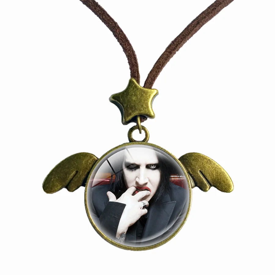 Мэрилин Мэнсон искусственный бархатные Шнурки Браслет Крылья Ангела ожерелье