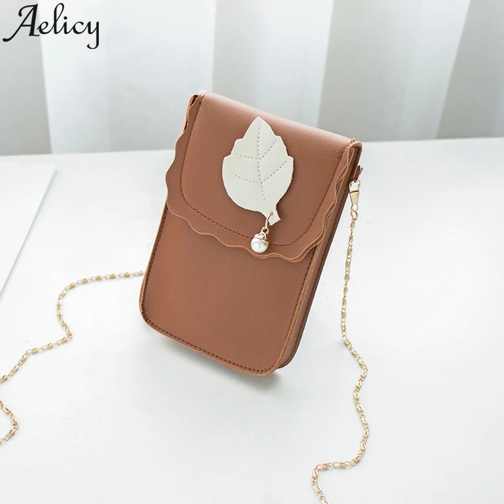 Женская сумка через плечо Aelicy однотонная сумка-мессенджер с застежкой кожаные
