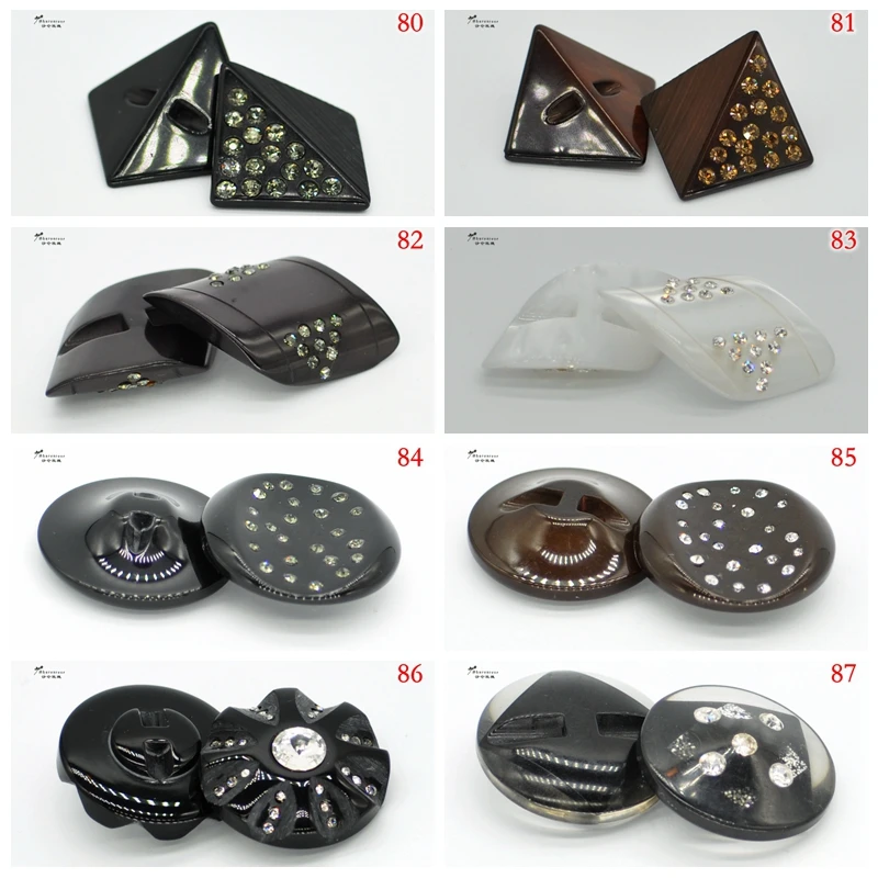 Бесплатная доставка ручных декоративных крупных пуговиц с камнями из искусственной смолы для шитья одежды и аксессуаров кожаных изделий.