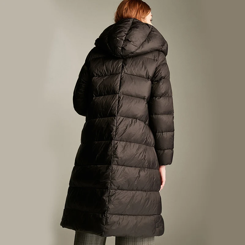 Зимняя куртка Женская длинная парка толстый пуховик на утином пуху женская