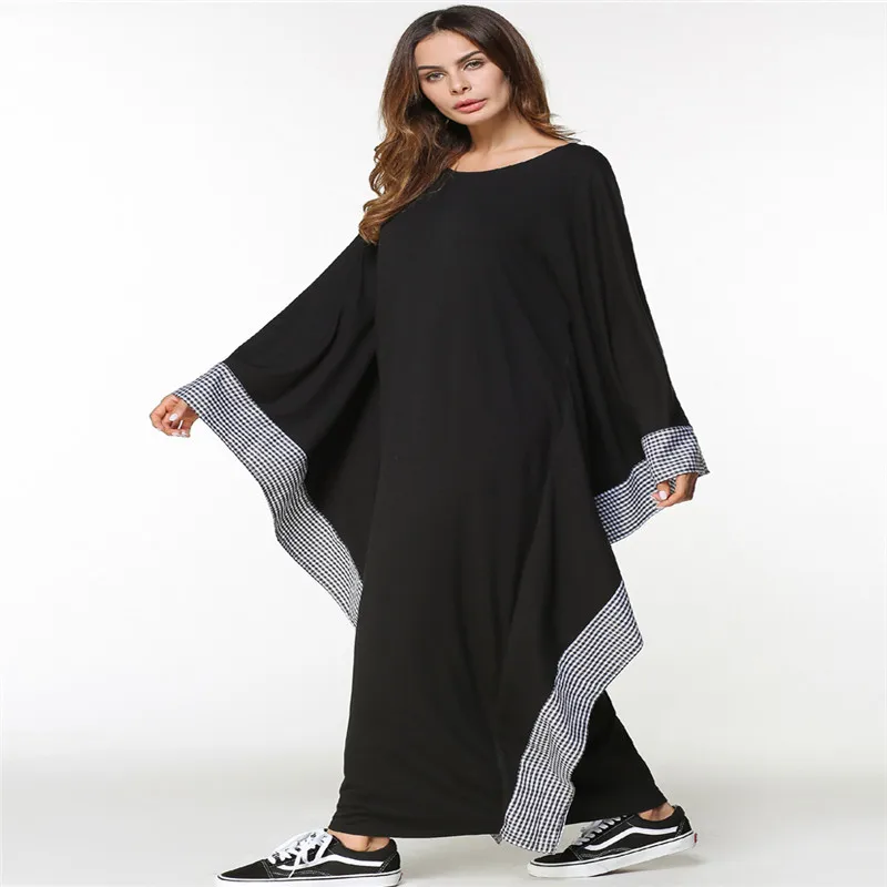 Модное женское мусульманское платье с длинным рукавом Islamic Abaya Jilbab винтажный коктейльный Макси кафтан