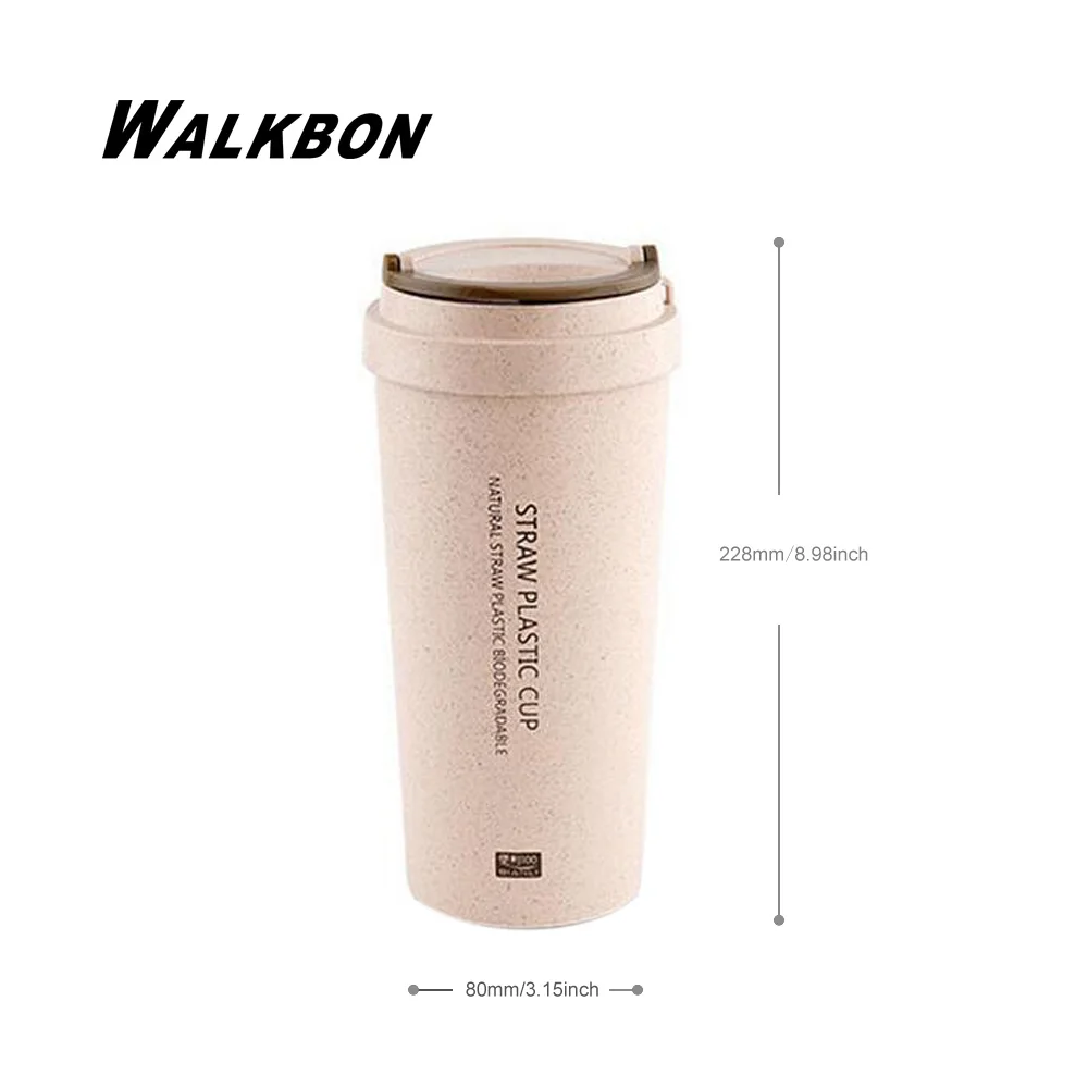 WALKBON Пластиковые С Двойной Стенкой Бутылку Воды Изолированные Анти Ошпарить