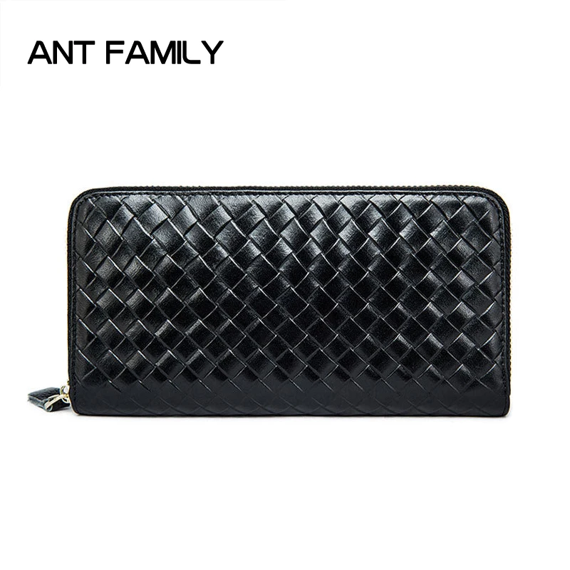 Лидер продаж мужские кошельки из натуральной кожи Длинный кошелек на молнии