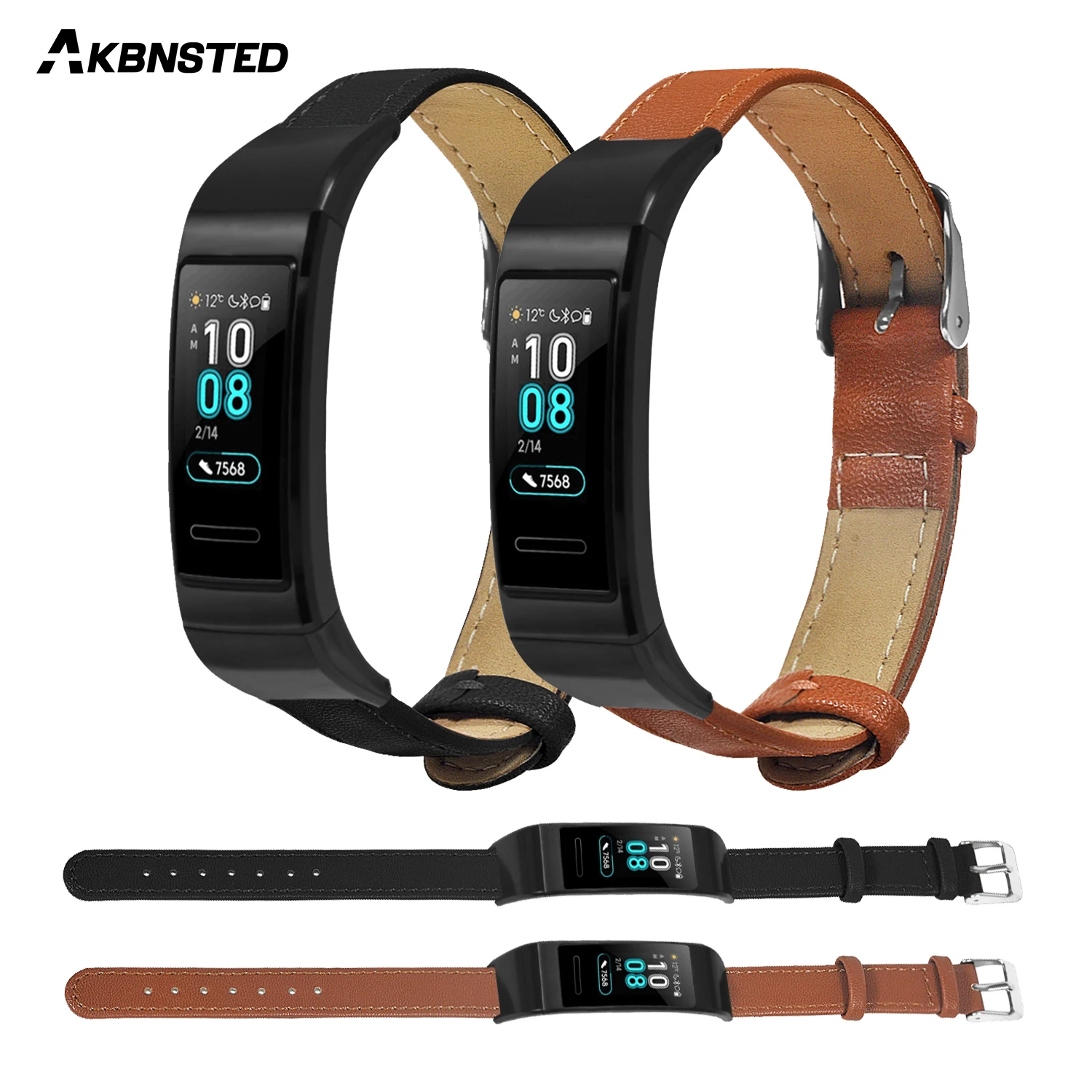 Ремешок AKBNSTED из натуральной кожи для смарт часов Huawei Band 3 ремешок браслета Pro