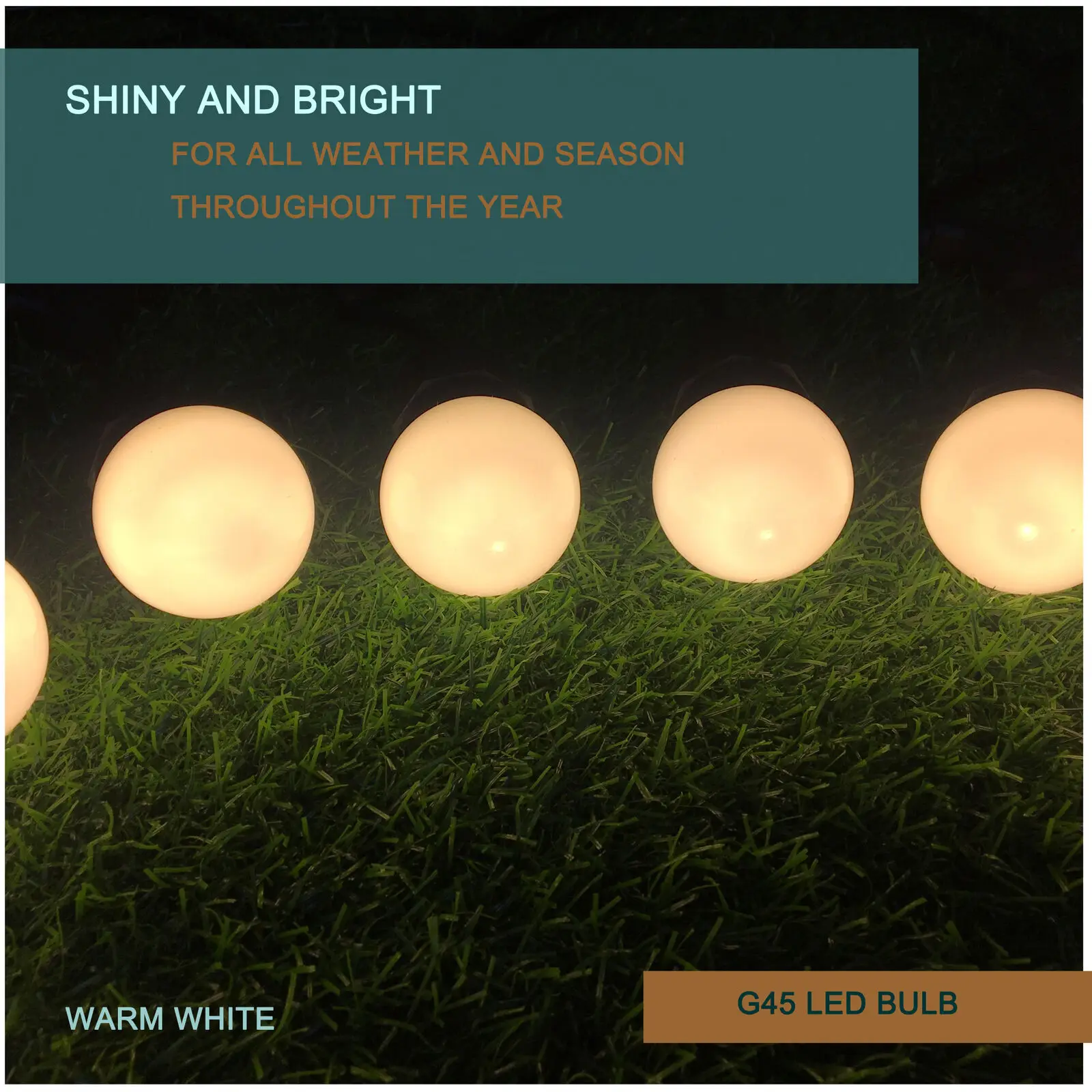 11 м черный кабель Водонепроницаемый гирлянда светящаяся для патио с G45