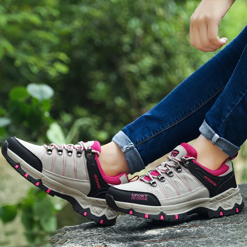Новинка кроссовки для горной ходьбы женская кожаная обувь пеших прогулок цвет