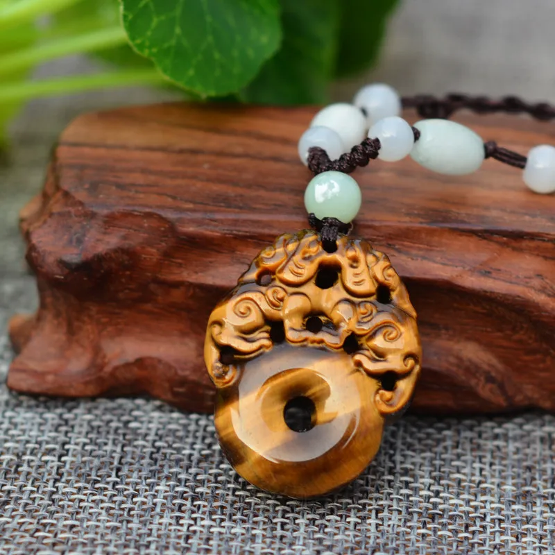 Каменная Резная подвеска PIXIU Peace с натуральным желтым тигровым глазом кулон