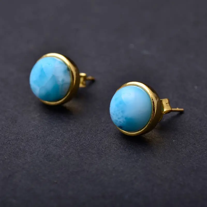 Женские серьги-Ларимар CSJ модные и короткие серьги синего цвета из натурального