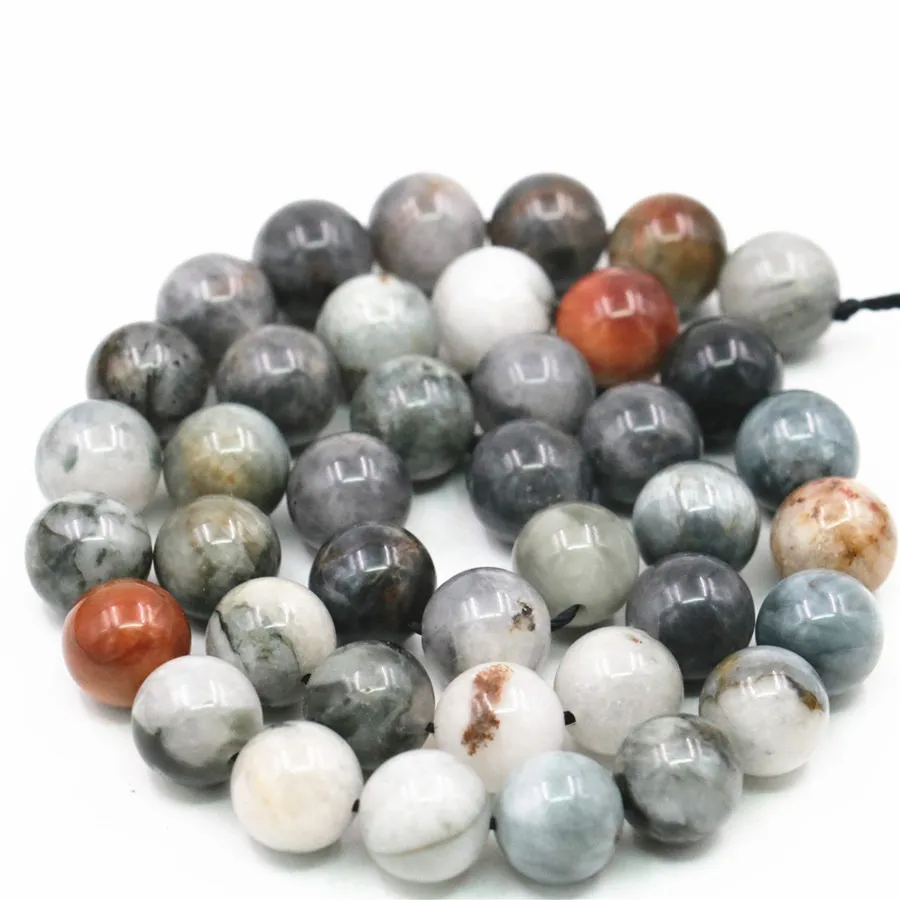 Round 6mm 8mm 10mm 12mm Gray South African Eagle Eye Stone Necklace Beads DIY Fashion Jewelry Making Design Gift | Украшения и