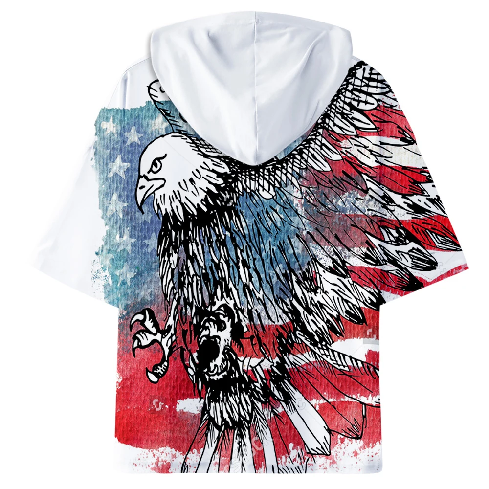 Мужская толстовка с коротким рукавом в стиле День независимости Америки модная