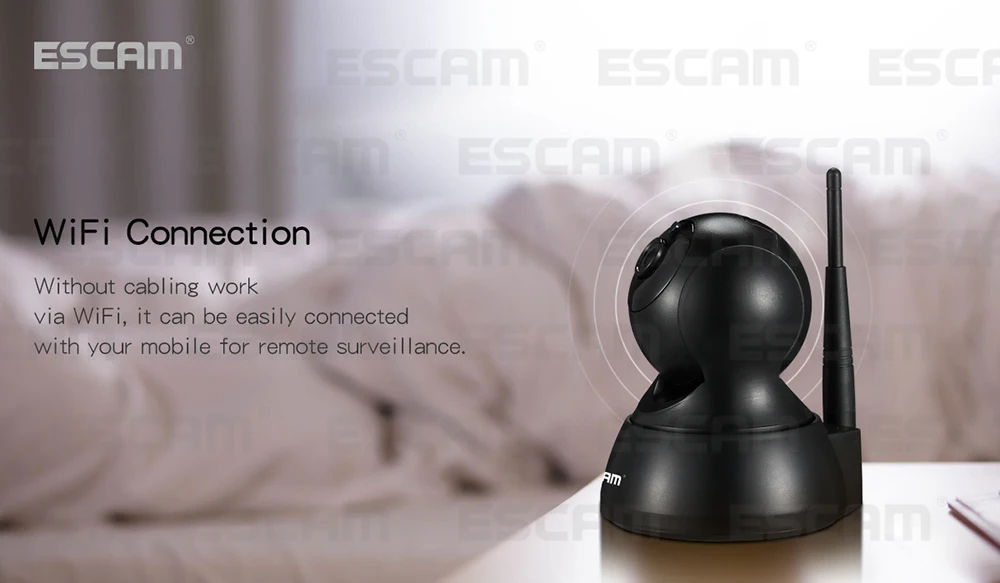 ESCAM QF007 1MP 720P WiFi ИК сигнализация панорамирование/наклон ip-камера поддержка 64G TF карта для Android iOS смартфонов и компьютеров