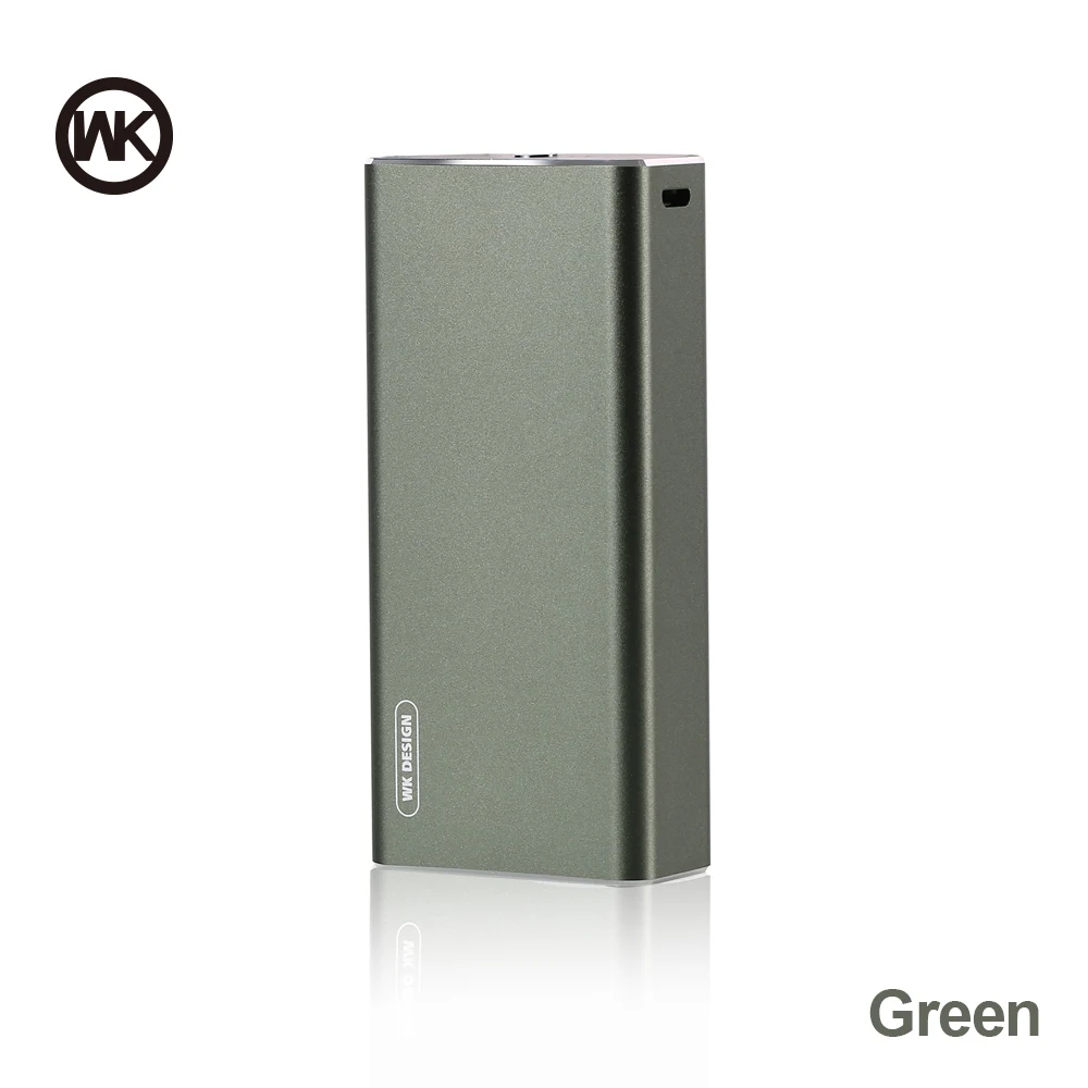 Green power bank 097 WK 10000 мАч mi ni power Bank портативное зарядное устройство Быстрая Зарядка power bank для Xiaomi mi iPhone внешний аккумулятор повербанк металлический корпус - Цвет: Green power bank 097