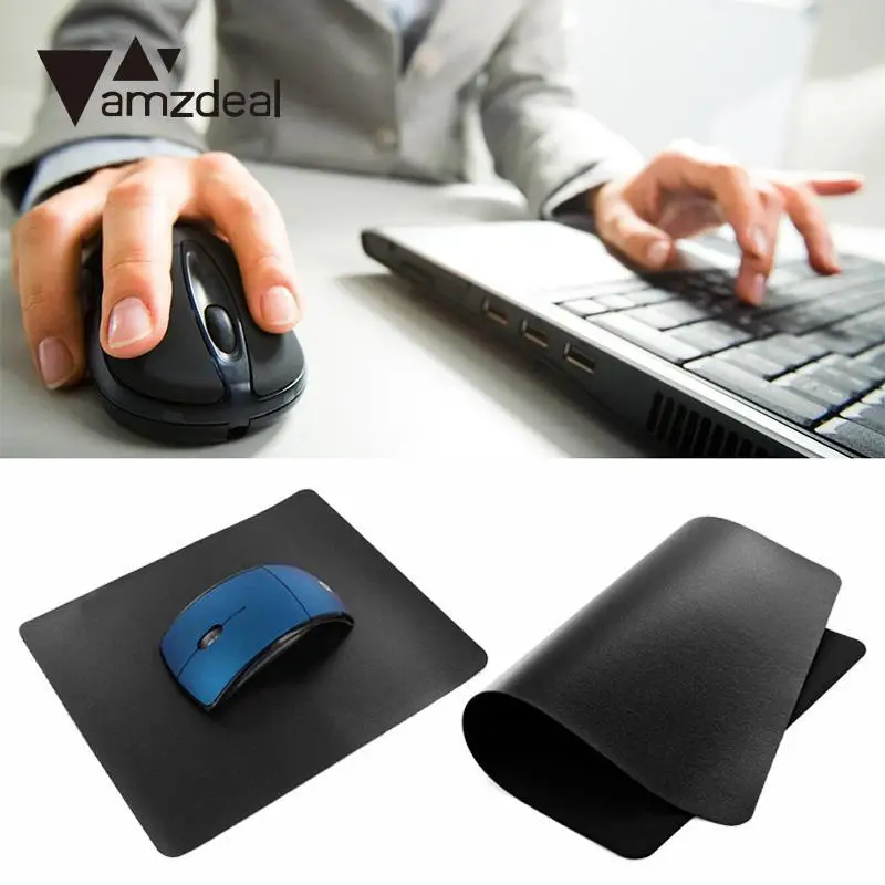 Amzdeal черный тонкий удобная оптическая Мышь Pad Коврики Противоскользящие игры