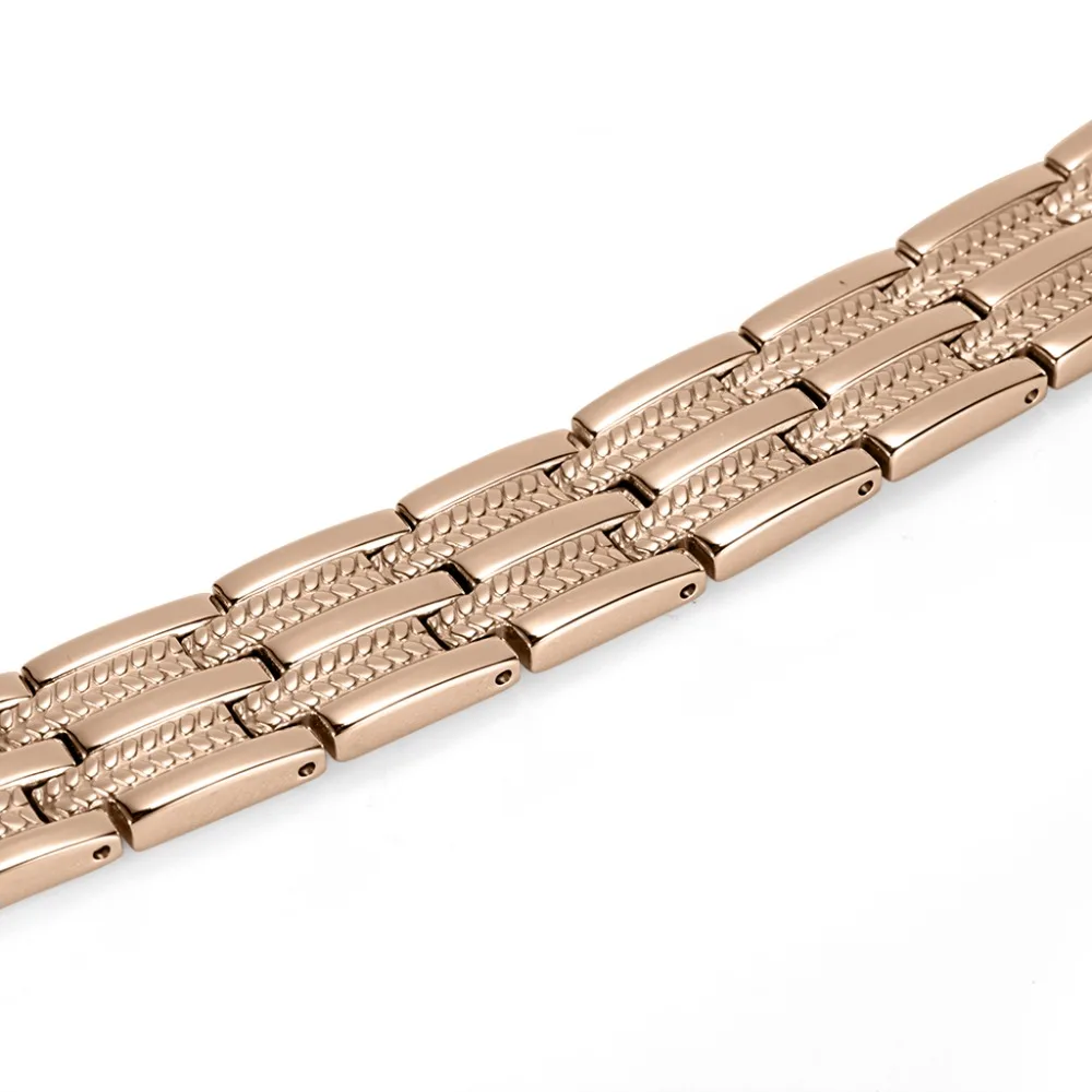 Rainso Fashion Stainless Steel Bracelets For Man Health Healing Magnetic Bangle Frosted 4 Elements Function Jewelry Plating 2023