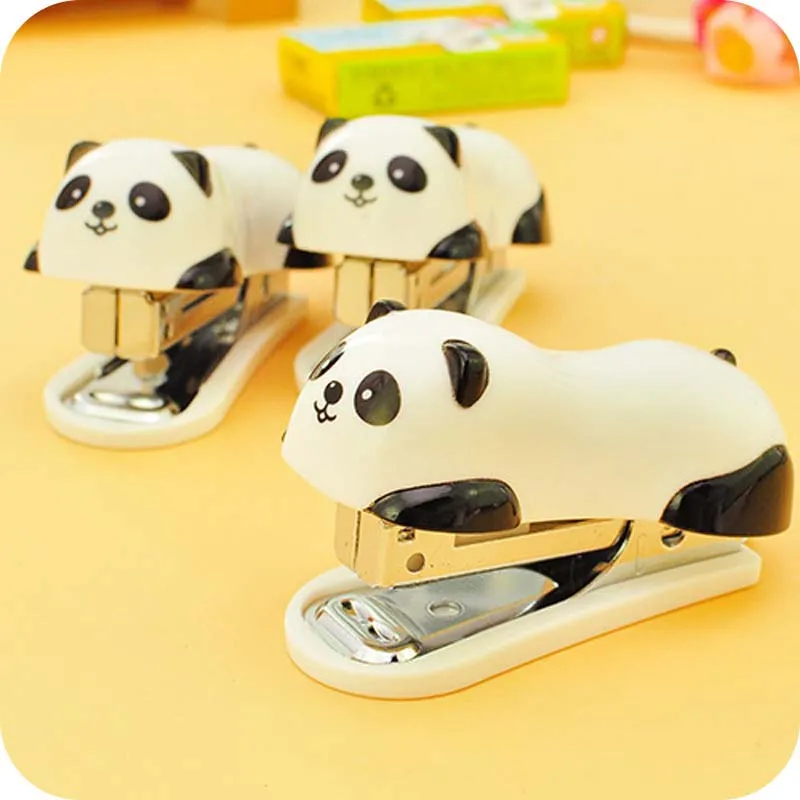 Мини милый Панда Стиль настольный пластиковый степлер с 1000 шт скобы для офиса