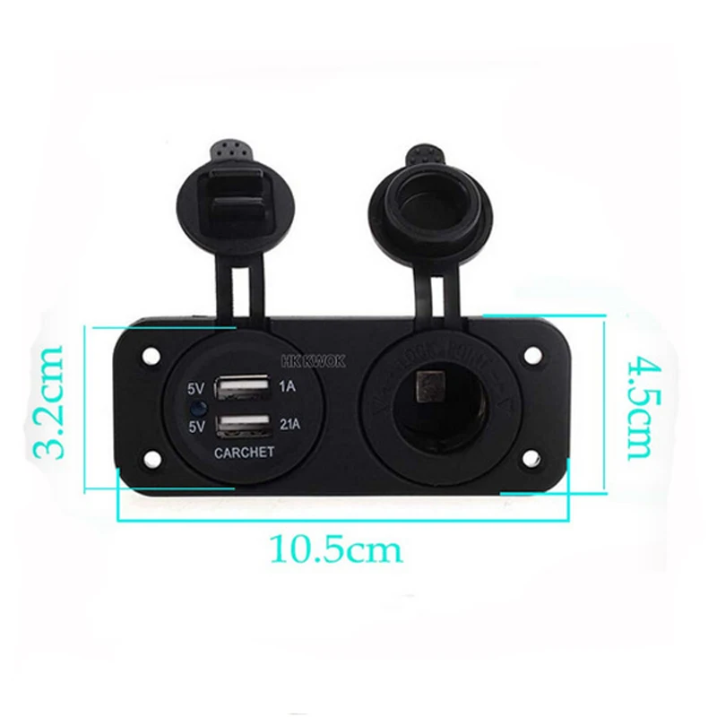 Двойная розетка для автомобильного прикуривателя Разветвитель 12 в USB 2 1 А адаптер