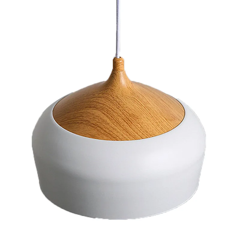 

Nordic Modern Creative Pendant Lights Bedroom Pendant Lamp Restaurant Bar Decor Hanging Light Black White Round Solid Wood Study