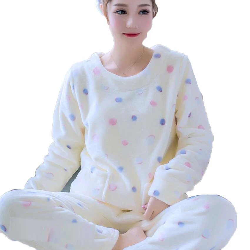 Пижамы для женщин Pyjama Femme зимние корейские милые пижамы Для пижамный комплект