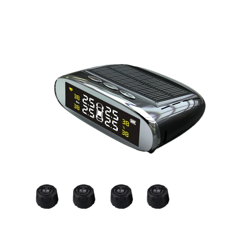 Автомобильная система контроля давления в шинах TPMS ЖК-дисплей 4 внешних датчика