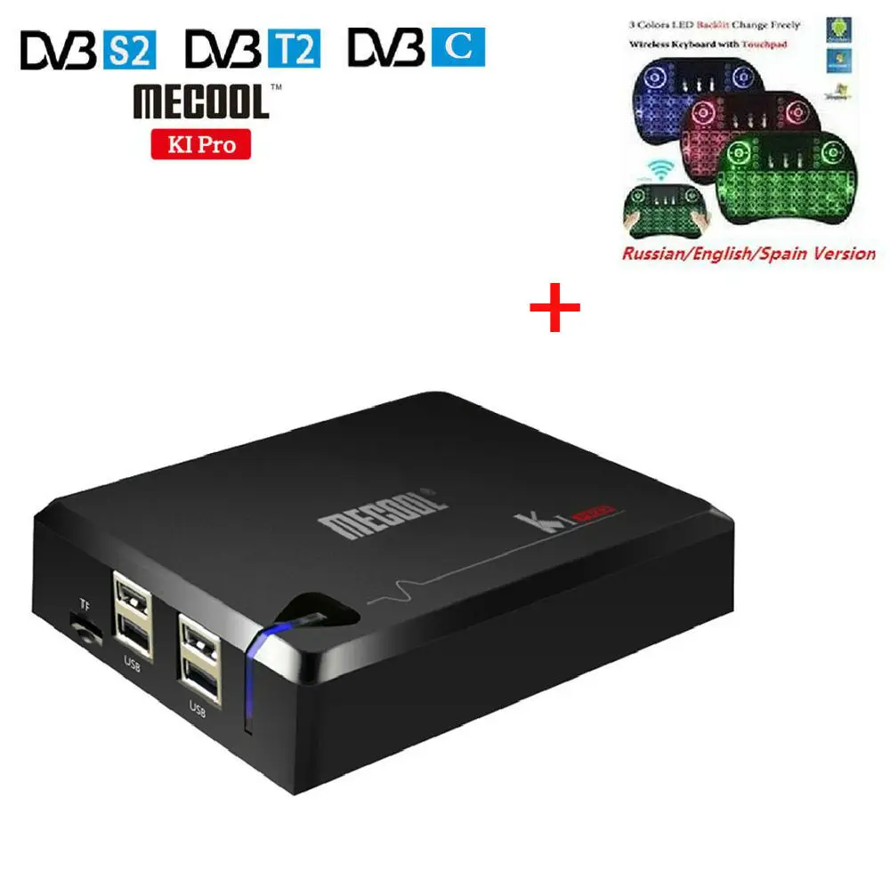 MECOOL KI PRO Android 7,1 ТВ приставка K1 pro Amlogic S905D четырехъядерный 64 бит DVB-T2 DVB-S2 DVB-C 2G 16G телеприставка NEWCAMD