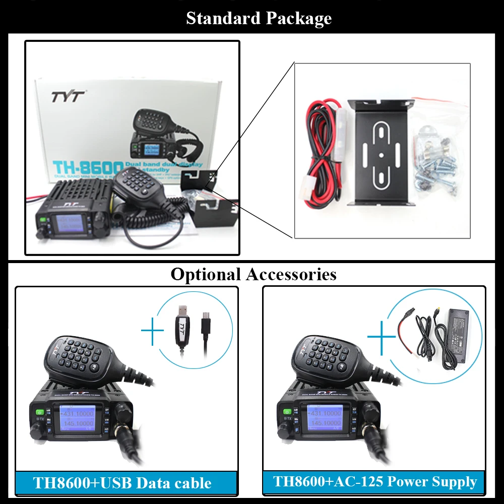 TYT TH-8600 IP67 водонепроницаемый двухдиапазонный 136-174 МГц/400-480 МГц 25 Вт Мини Радио Ham Радио Tranceiver радиолюбитель hf автомобиль