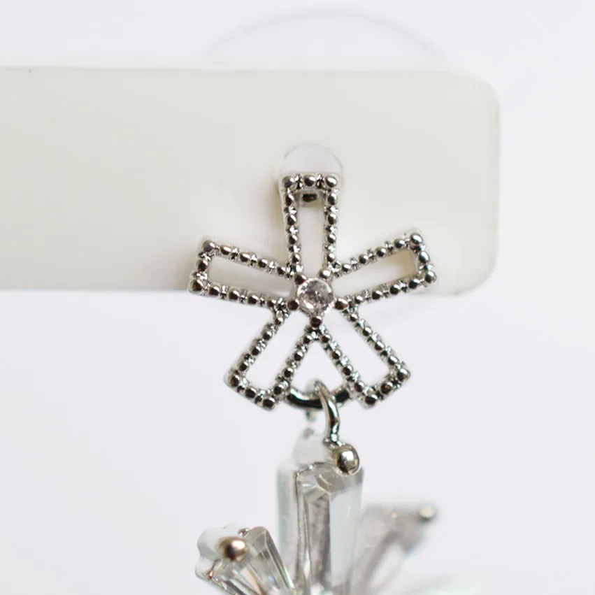 AAA + кубический циркон цветок Звезда висячие серьги Снежинка для женщин годовщина