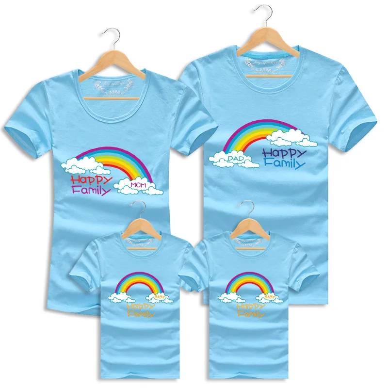 Семьи сопоставления одежда Родитель-ребенок Случайный Наряд розовый радуга
