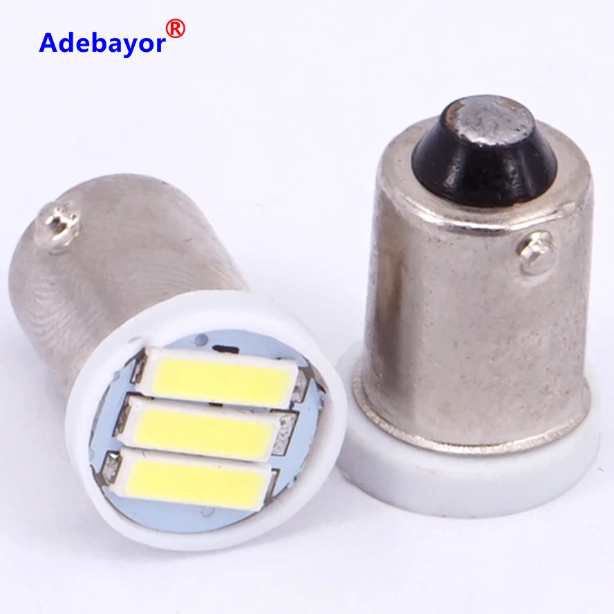 100X BA9s 3smd 7014 H6W T4W T11 высокой мощности 1 Вт автомобильный индикатор номерной знак Карта Купол упаковки для укладки лампочки